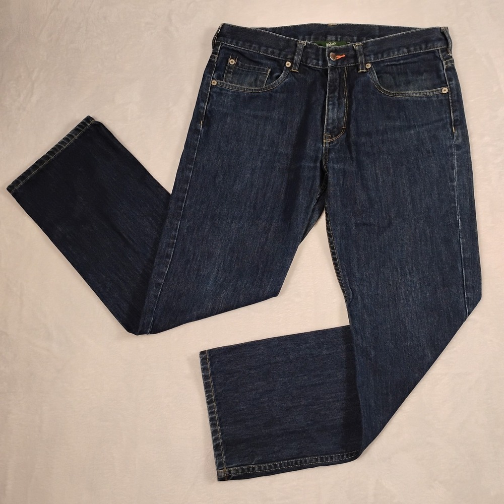 Woolrich Jeans Mens 32 Inseam 30 Blue Denim Dark Straight‎ Leg High Rise Pants